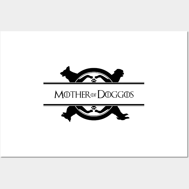 Mother of Doggos (black print) Wall Art by curiousQ